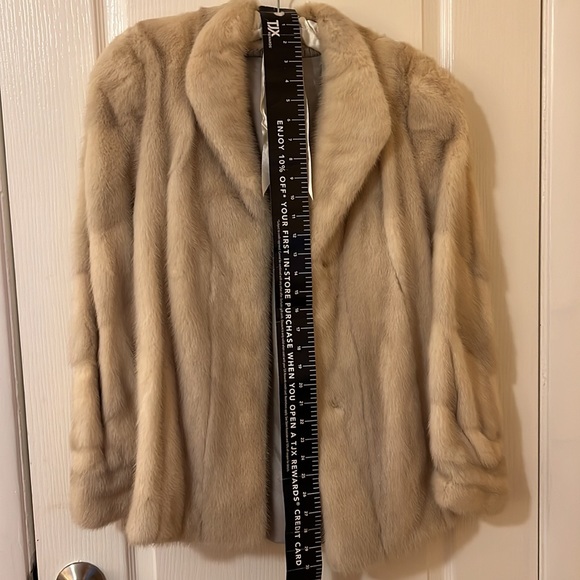 One Certified Natural Violet Long Mink Fur Jacket - Picture 6 of 7